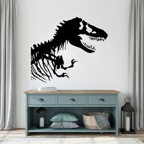 Dinosaur Wall Decal T-Rex Vinyl Stickers Dinosaur Sign Tyrannosaurus Rex Decor Removable Wall Decation for Kids Room Bedroom Playroom Home Nursery Decor Y66 (White)