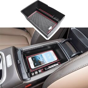 EDBETOS Center Console Organizer Tray Compatible with Hyundai Santa Fe TM 2021 2022 2023 Accessories and Santa Fe SEL 2022 2023 Interior Secondary Armrest Storage Box ABS Insert Tray, Black Trim
