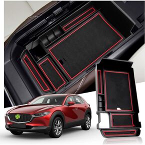 Ruiya Fit CX30 Center Console Organizer 2020-2024 Mazda CX-30 Accessories CX30 Armrest Center Console ABS Material Middle Console Tray Compatible with 2020 2021 2022 2023 2024 Mazda CX-30