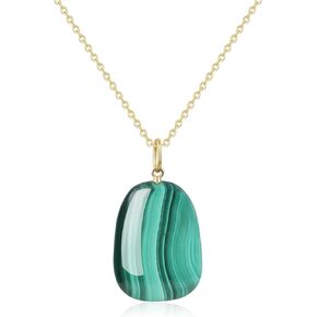 COAI Gold Plated 925 Sterling Silver Malachite Crystal Necklace for Women Girls