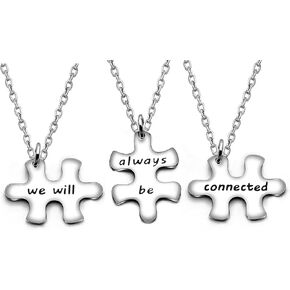 3 قطع من قلادة أفضل صديق، هدايا التخرج، حفلة عيد الميلاد، سنكون دائمًا على اتصال in Kuwait