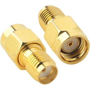 Boobrie SMA RF Coaxial Coax Adapter SMA Female (No Pin) to RP-SMA Male (No Pin) Antennas Connector for WiFi Antenna,FPV Drone Security Camera,Signal Booster,LTE Router 2-Pack