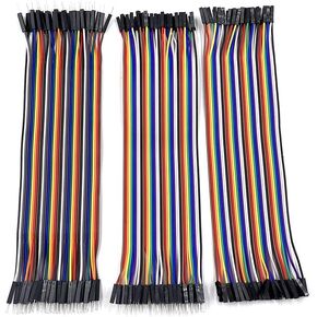 120pcs Assorted Color Dupont Wire 40pin Female to Male, 40pin Female to Female, 40pin Male to Male Breadboard Jumper Wires Ribbon Cables Kit for Arduino/DIY/Raspberry Pi 2 3/debug Using