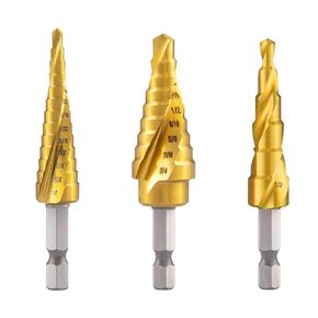 1-Piece 15 Steps HSS-CO(M35) 1/4 Inch to 1-3/8 Inch Titanium Step Drill Bit for Metal, Stainless Steel Drilling