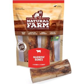 Natural Farm Smoked Beef Shin Bones (3 Pack), 100% Natural Beef Dog Bones, High in Minerals & Vitamins, Mental Stimulation, Grain-Free Long-Lasting Bones for Large and Medium Dogs