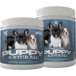 Puppy Naturals | Muscle Building Immunity Milk Replacer + 10 in 1 Puppy MultiVitamin Nutrient Chew | Veterinarian Formulated. Nutritional Support for Growing Puppies (60 Servings).