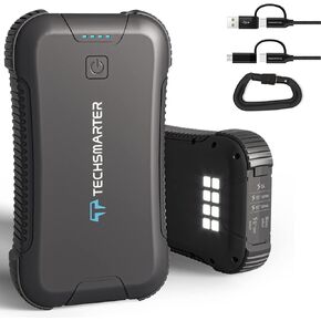 TECHSMARTER Rugged & Waterproof Power Bank, 30,000mAh 20W USB-C Portable Charger, Heavy Duty Battery Pack for Outdoors, Camping, Compatible with iPhone, iPads, Samsung, Androids