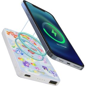 Sonix iPhone Magnetic Battery Pack Wireless Power Bank 5000 mAh MagSafe Compatible 18.5W + 1x USB C Charging Cable (Hello Kitty x CB)