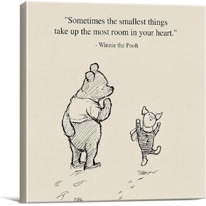Classic Winnie the Pooh Friendship Quote Wall Art Decor Retro We'll Be Friends Forever Sayings Canvas Painting Pictures Framed Print Sign Artwork Ready to Hang (8x8 Inches)