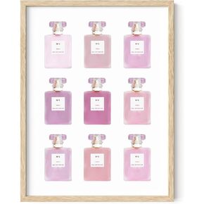 HAUS AND HUES Glam Wall Art Eau De Parfum Blush Pink Wall Decor Fashion Wall Art for Women Pink Wall Art for Bedroom Vanity Room Wall Art Pink Posters & Glam Decor For Wall UNFRAMED 12" x 16"