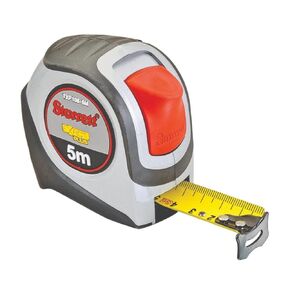 Starrett Exact Plus Retractable Metric Pocket Tape Measure with Nylon Coating and Black Anodized Steel Belt Clip - 1.06" Width x 5m Length - KTXP106-5M-N