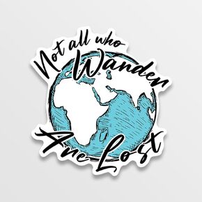 Not All Who Wander are Lost Sticker | Vinyl Decal Sticker for Cars, Trucks, Windows, Bumpers, Walls, Laptops, Cups and More | 5 Inches at Largest Point (American Mountains)