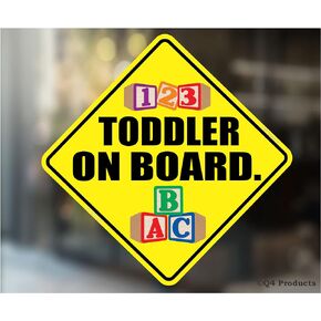 Toddler on Board Sticker - Baby/Kids on Board Sticker Decal for Car or Truck Window or Bumper | Made in The USA