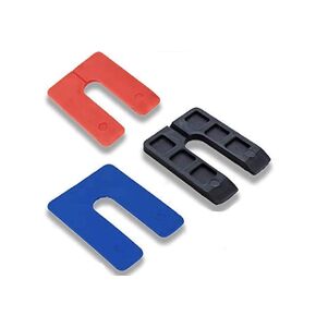 Shim U Horseshoes Combo # 3, 90 Pcs, Different Sizes, Blue-Red-Black Color, Made in USA, Levelers for Windows and Doors, Flat, Spacer, Stackshim, BFSEALS