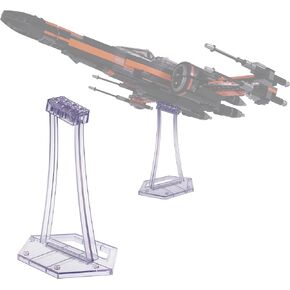 Display Stand for LEGO 9493 75273 75301 75102 75218 X-wing Starfighter, 75347 TIE Bomber, 75316 Mandalorian Starfighter Kit, Angle Display, Plastic Transparent Display Stand only.