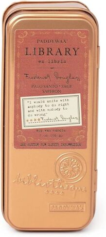 مكتبة باديواكس المعطرة شمعة فريدريك دوغلاس الفاخرة للحرفيين، علبة بحجم 2 أونصة، بالو سانتو، المريمية والزعفران in Kuwait