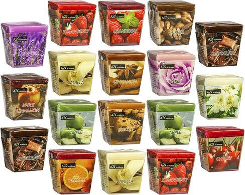 شموع نذرية معطرة جميلة - 18 شمعة كبيرة الحجم للاسترخاء والعلاج العطري - حزمة شموع طويلة الاشتعال، 20 ساعة لكل نذر - مجموعة متنوعة من الشموع والروائح الملونة - All2Shop in Kuwait