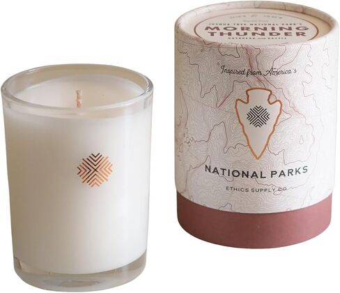 Ethics Supply Co. Morning Thunder Candle | 11 oz | Glorious Cottonwood, Gilded Teak, Sweet Earth | Infused with Essential Oils & A Premium Grade of Aromatic Oils | 60 Hour Burn Time in Saudi Arabia