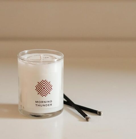 Ethics Supply Co. Morning Thunder Candle | 11 oz | Glorious Cottonwood, Gilded Teak, Sweet Earth | Infused with Essential Oils & A Premium Grade of Aromatic Oils | 60 Hour Burn Time in Saudi Arabia