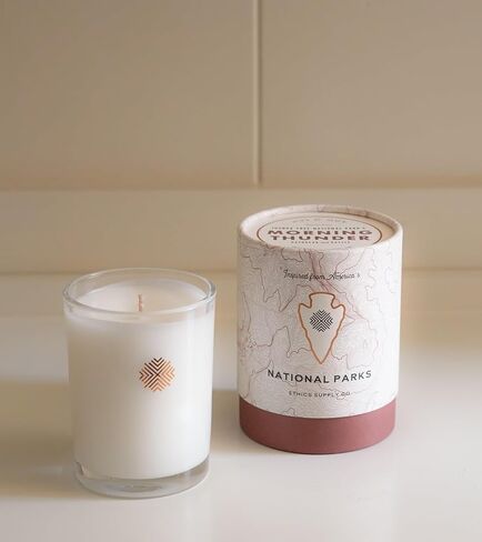 Ethics Supply Co. Morning Thunder Candle | 11 oz | Glorious Cottonwood, Gilded Teak, Sweet Earth | Infused with Essential Oils & A Premium Grade of Aromatic Oils | 60 Hour Burn Time in Saudi Arabia