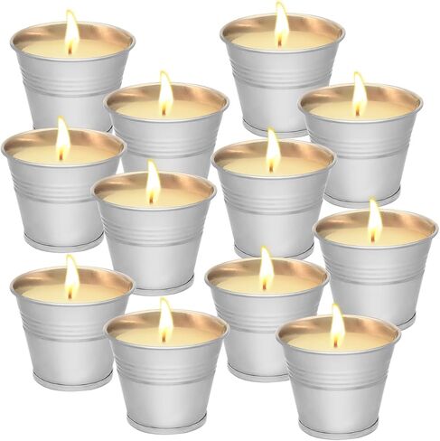 12 Pack Citronella Candles - Garden Citronella Scented Candles Outdoors, 120-180 Hours Burning, Natural Soy Wax, Portable Jar Candle Gift Sets for Home Patio Yard Indoors, Balcony, Camping in Saudi Arabia
