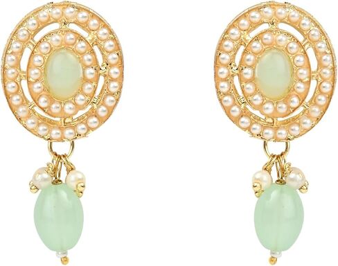 مجموعة مجوهرات الزفاف الهندية من I Jewels مصنوعة يدويًا من قلادة من اللؤلؤ مع أقراط ومجموعة Maang Tikka للنساء والفتيات (ML329) in Kuwait