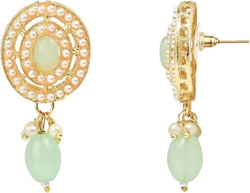مجموعة مجوهرات الزفاف الهندية من I Jewels مصنوعة يدويًا من قلادة من اللؤلؤ مع أقراط ومجموعة Maang Tikka للنساء والفتيات (ML329) in Kuwait