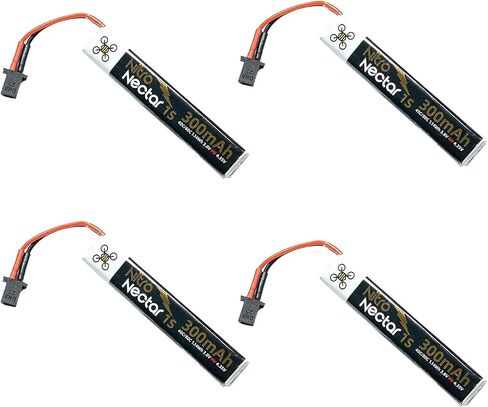 بطارية SPEEDY BEE NewBeeDrone 1S HV LiPo - بطارية Nitro Nectar Gold 300 مللي أمبير في الساعة لطائرة AcroBee65 Mobula6/7 Hummingbird Tiny Whoop FPV بدون طيار (4 بطاريات) in Saudi Arabia