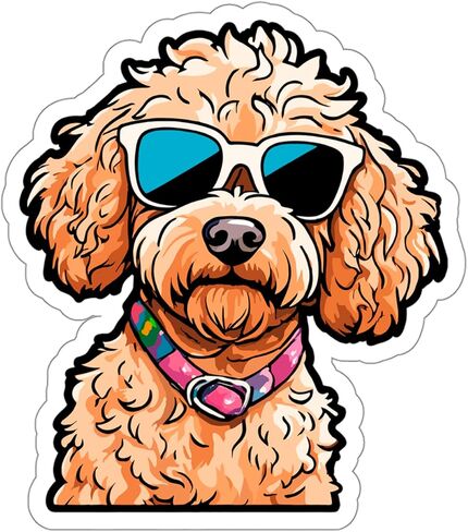 Cockapoo Sticker Window Souvenir Decal Vinyl Small Waterproof Bottle Mug Passport Book Scrapbook Notebook Laptop Tumbler Skateboard Computer Phone Size 4" Gift in Saudi Arabia