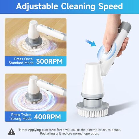 جهاز تنظيف دوار كهربائي، جهاز تنظيف الدش مع 3 زوايا رأس قابلة للتعديل، مقبض طويل تمديد و8 رؤوس فرشاة قابلة للاستبدال، سرعتان قابلتان للتعديل، جهاز تنظيف لاسلكي لتنظيف أرضية الحمام in Kuwait