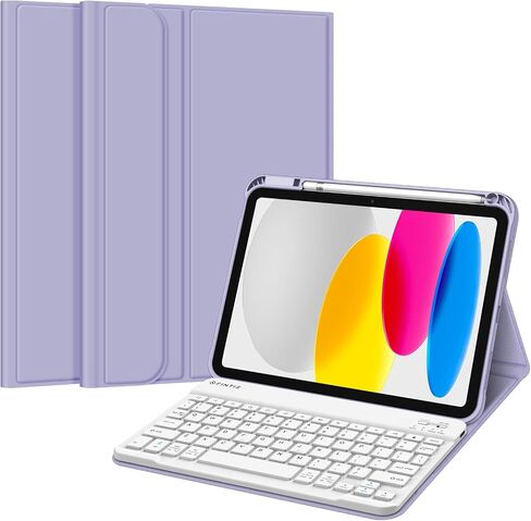Fintie Keyboard Case for iPad 10th Generation 10.9 Inch Tablet (2022 Release) with Pencil Holder - Soft TPU Back Cover with Magnetically Detachable Bluetooth Keyboard, Backlight/Composition in Saudi Arabia