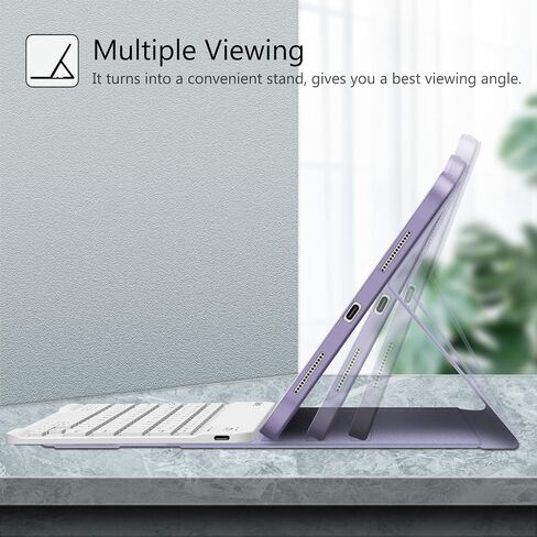 Fintie Keyboard Case for iPad 10th Generation 10.9 Inch Tablet (2022 Release) with Pencil Holder - Soft TPU Back Cover with Magnetically Detachable Bluetooth Keyboard, Backlight/Composition in Saudi Arabia
