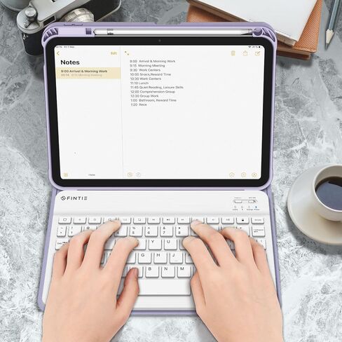 Fintie Keyboard Case for iPad 10th Generation 10.9 Inch Tablet (2022 Release) with Pencil Holder - Soft TPU Back Cover with Magnetically Detachable Bluetooth Keyboard, Backlight/Composition in Saudi Arabia