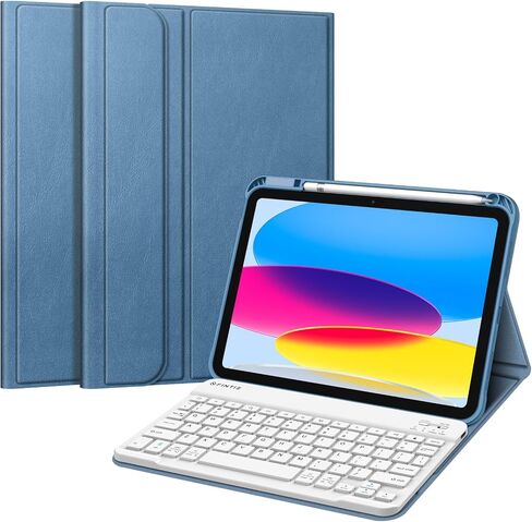 Fintie Keyboard Case for iPad 10th Generation 10.9 Inch Tablet (2022 Release) with Pencil Holder - Soft TPU Back Cover with Magnetically Detachable Bluetooth Keyboard, Backlight/Composition in Saudi Arabia