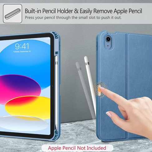 Fintie Keyboard Case for iPad 10th Generation 10.9 Inch Tablet (2022 Release) with Pencil Holder - Soft TPU Back Cover with Magnetically Detachable Bluetooth Keyboard, Backlight/Composition in Saudi Arabia