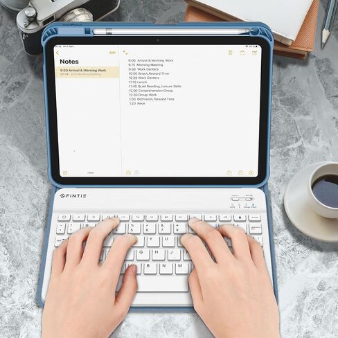Fintie Keyboard Case for iPad 10th Generation 10.9 Inch Tablet (2022 Release) with Pencil Holder - Soft TPU Back Cover with Magnetically Detachable Bluetooth Keyboard, Backlight/Composition in Saudi Arabia