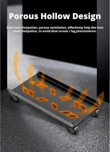 Computer Tower Stand, Mobile Computer Case Floor Stand with Rolling Caster Wheels, Anti Static Easy Cleaning Metal CPU Holder for PC Tower, ATX Case in Saudi Arabia