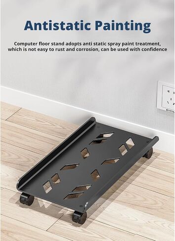 Computer Tower Stand, Mobile Computer Case Floor Stand with Rolling Caster Wheels, Anti Static Easy Cleaning Metal CPU Holder for PC Tower, ATX Case in Saudi Arabia