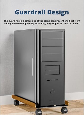 Computer Tower Stand, Mobile Computer Case Floor Stand with Rolling Caster Wheels, Anti Static Easy Cleaning Metal CPU Holder for PC Tower, ATX Case in Saudi Arabia