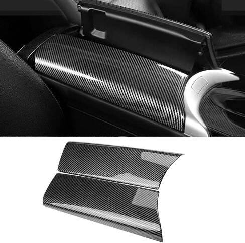 TTCR-II Compatible with Mercedes Benz Center Console Release Protector, Center Armrest Switch Button Carbon Cover for C Class 2015-2021 and GLC Class 2016-2022 (7.87-Inch Inner, Not Real Carbon Fiber) in Kuwait