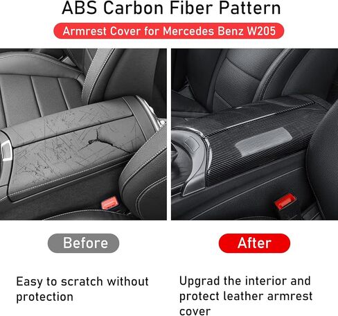 TTCR-II Compatible with Mercedes Benz Center Console Release Protector, Center Armrest Switch Button Carbon Cover for C Class 2015-2021 and GLC Class 2016-2022 (7.87-Inch Inner, Not Real Carbon Fiber) in Kuwait