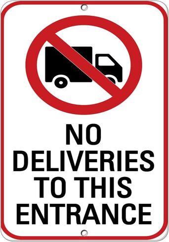 Aluminum Vertical Metal Sign Multiple Sizes No Deliveries to This Entrance B Traffic Exit Enter with Border Weatherproof Street 9x12Inches in Saudi Arabia