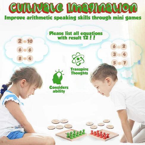ألعاب TEUVO Montessori عد Peg Board للأطفال الذين تتراوح أعمارهم بين 3 4 5 6 سنوات من العمر، مواد التلاعب بالرياضيات مونتيسوري، لعبة إضافة وطرح خشبية للفصول الدراسية المنزلية والمدرسة النهارية in Kuwait