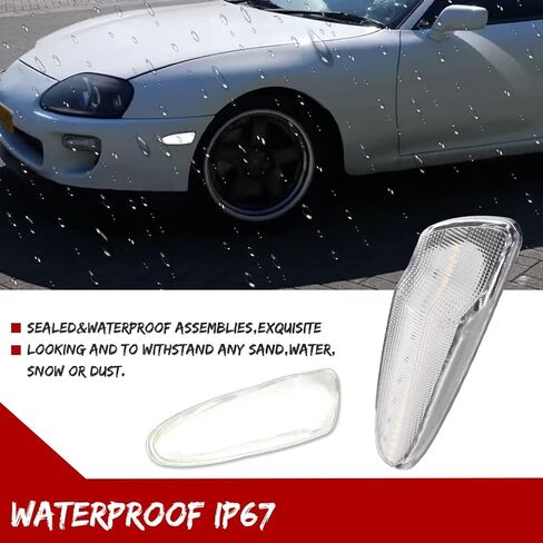 Clear Lens Amber LED Lamp Compatible with 1997 1998 Toyota SUPRA MK.4 & 2000-2005 Toyota Celica Front Corner Fender Side Marker Light in Saudi Arabia