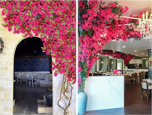 Wholesale Bulk 100pcs - 30inches Artificial Bougainvillea Silk Flower Branches Full Blossom Long Flowers Stems for Wedding Home Garden Event Decoration (Fuchsia - Pack of 100) in Saudi Arabia