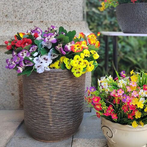 10 حزم من الزهور الاصطناعية من Grunyia زهور بلاستيكية صناعية وهمية للمنزل والزفاف والمطبخ والحديقة قطع مركزية للديكور الداخلي والخارجي (ألوان مختلطة) in Kuwait