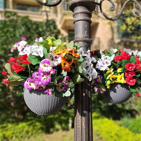 10 حزم من الزهور الاصطناعية من Grunyia زهور بلاستيكية صناعية وهمية للمنزل والزفاف والمطبخ والحديقة قطع مركزية للديكور الداخلي والخارجي (ألوان مختلطة) in Kuwait