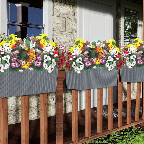 10 حزم من الزهور الاصطناعية من Grunyia زهور بلاستيكية صناعية وهمية للمنزل والزفاف والمطبخ والحديقة قطع مركزية للديكور الداخلي والخارجي (ألوان مختلطة) in Kuwait