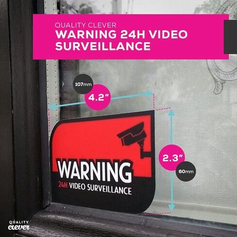ملصق تحذير CCTV لكاميرا الأمان، عبوة من 10 - ملصق مقاوم للأشعة فوق البنفسجية والطقس للمنزل والنوافذ والسيارة والمكتب - ردع المجرمين وتجنب السرقة - ملصق مراقبة بالفيديو على مدار 24 ساعة in Kuwait