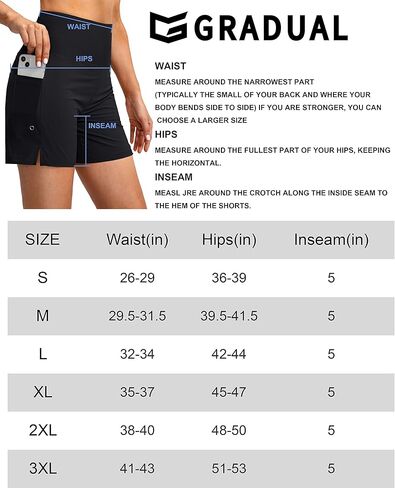 G Gradual Women's 5" High Waisted Swim Board Shorts with Phone Pockets UPF 50+ Quick Dry Beach Shorts for Women with Liner(Cyan, 3X-Large) in Saudi Arabia